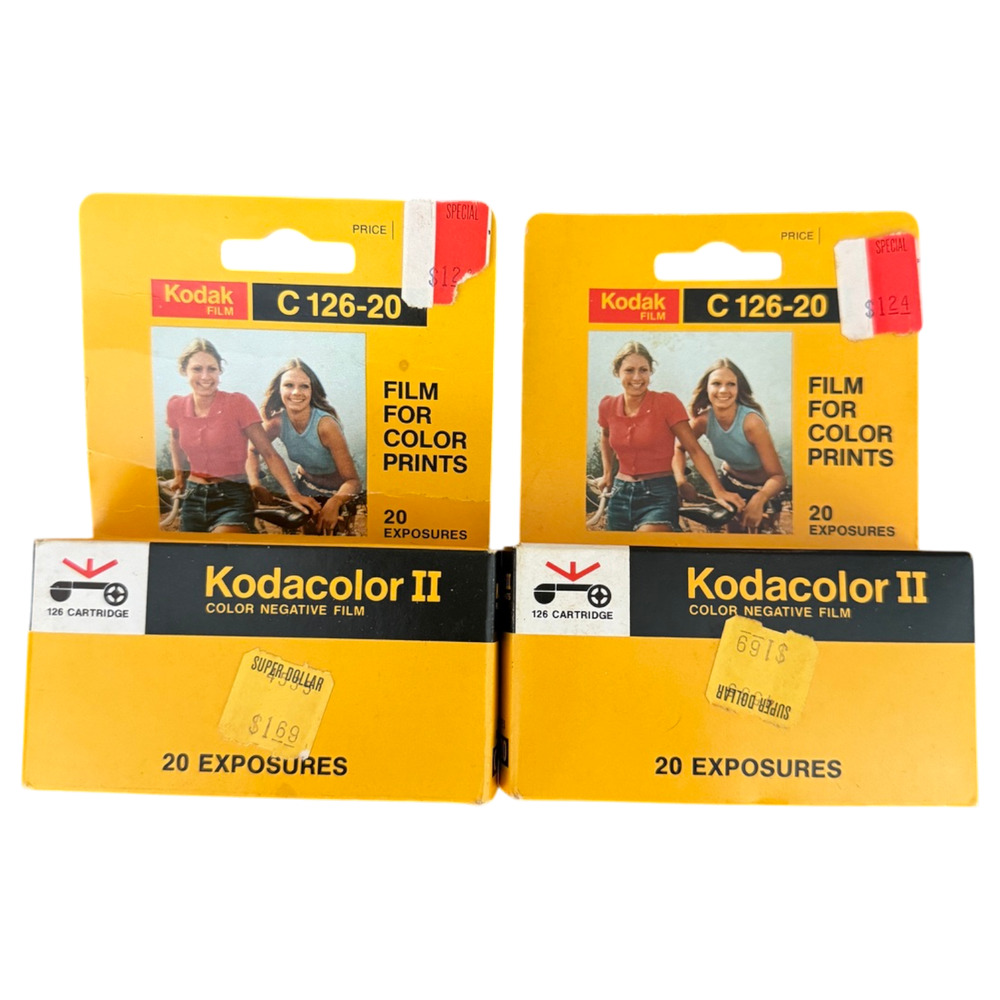 Lot 2 Kodak Kodacolor II C126 Color Negative Film Cartridges EXPIRED 1979 Sealed